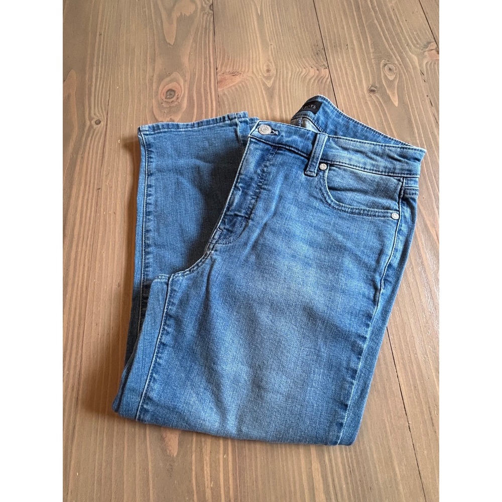 D45 Talbots Women 6P Straight Leg Crop Jeans Medium Wash Denim Stretch Petite